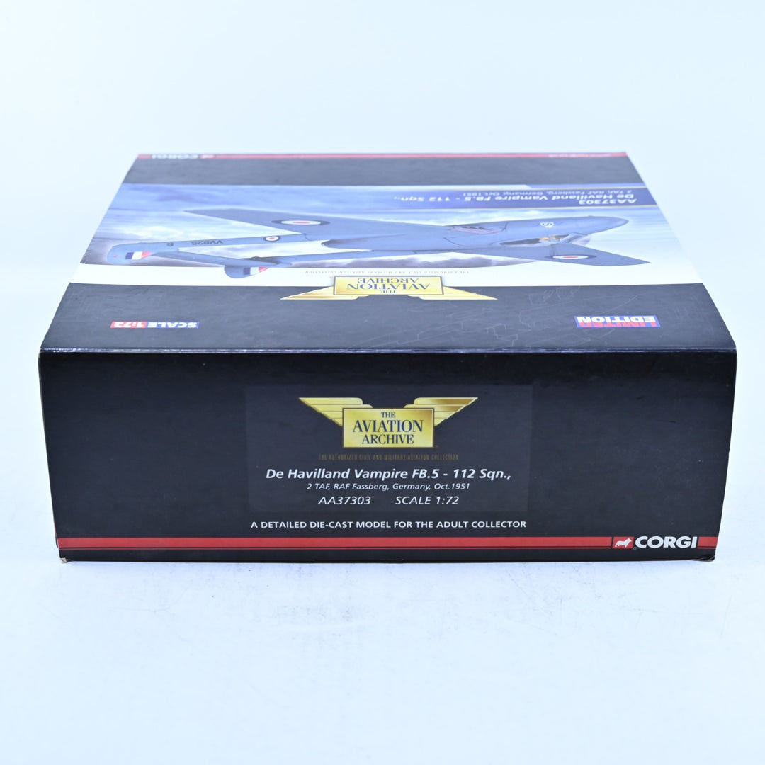 Corgi Aviation 1:72 De Havilland Vampire FB.5 112SQN RAF Fassberg AA37303 Plane