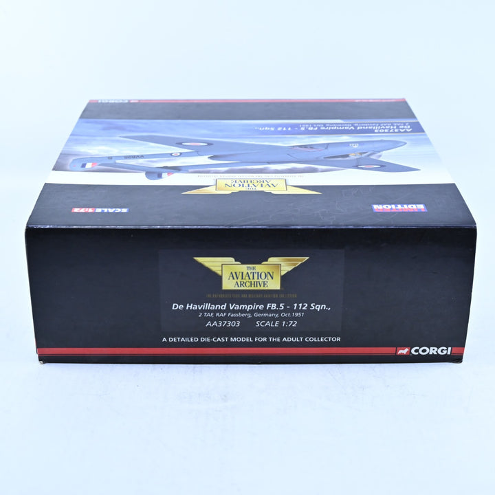 Corgi Aviation 1:72 De Havilland Vampire FB.5 112SQN RAF Fassberg AA37303 Plane
