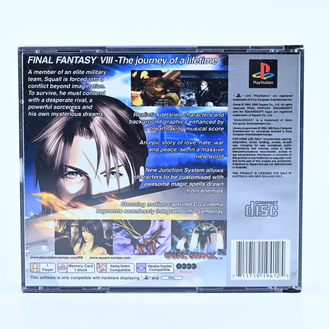 Final Fantasy VIII - Sony Playstation 1 / PS1 Game + Manual - PAL - MINT DISC!