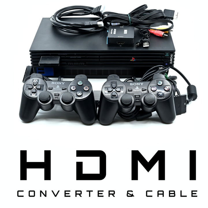 Sony Playstation 2/ PS2 Console Fat (1 / 2) GENUINE CONTROLLERS + CABLES + HDMI