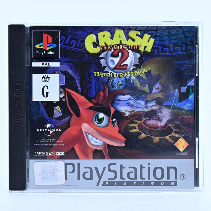 Crash Bandicoot 2: Cortex Strikes Back - Sony Playstation 1 / PS1 Game + Manual