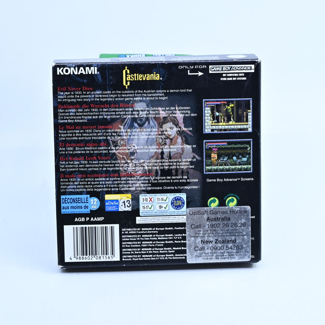 Castlevania: Circle of the Moon - Nintendo Gameboy Advance / GBA Boxed Game