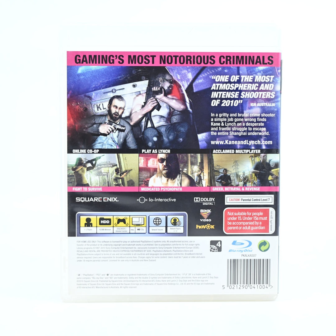 Kane & Lynch 2: Dog Days - Sony Playstation 3 / PS3 - No Manual - FREE POST!