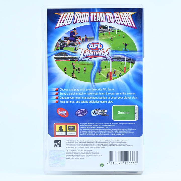 AFL Challenge - Sony PSP Game + Manual - FREE POST!