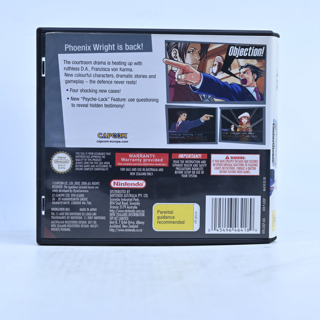Phoenix Wright: Ace Attorney - Justice for All - Nintendo DS Game - PAL + Manual