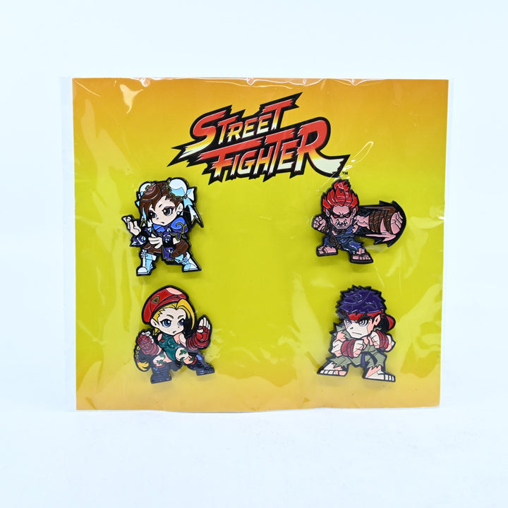 SEALED! Street Fighter - Toynk Exclusive 4 Piece Enamel Pin Set - Pin / Toy