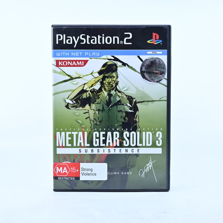 Metal Gear Solid 3: Subsistence - Sony Playstation 2 / PS2 Game + Manual - PAL