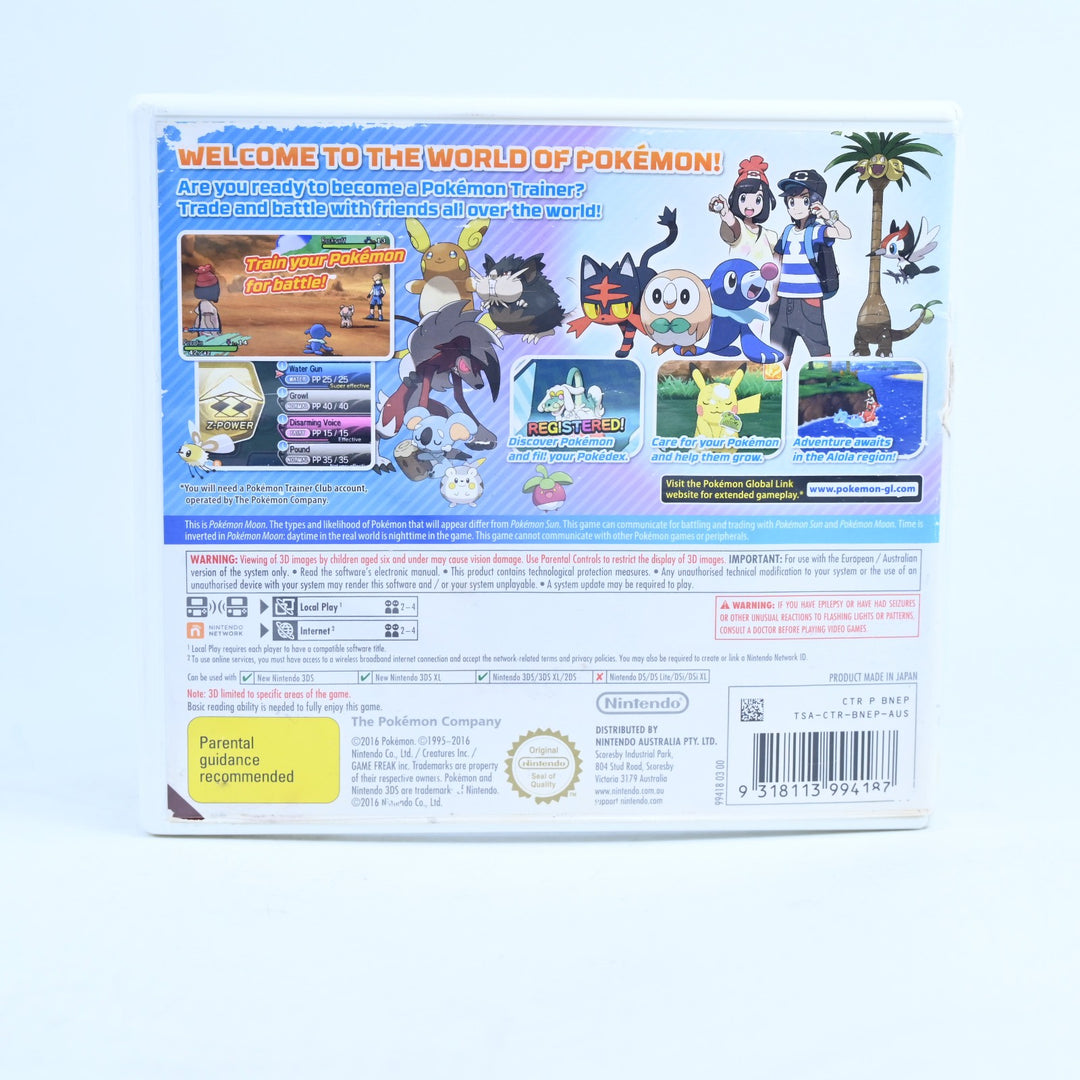 Pokemon Moon - Nintendo 3DS Game - PAL - No Manual - FREE POST!
