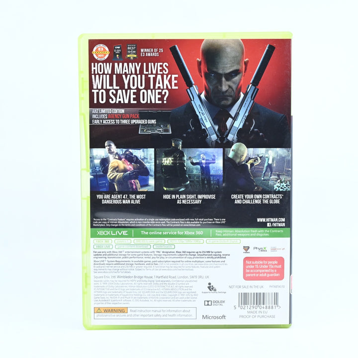 Hitman Absolution ANZ Limited Edition - Xbox 360 Game + Manual - PAL - MINT DISC