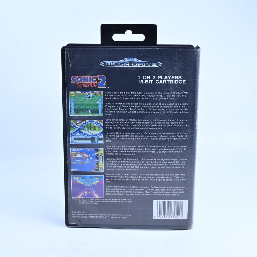 Sonic The Hedgehog 2 - Sega Mega Drive Game + Manual - PAL - FREE POST!