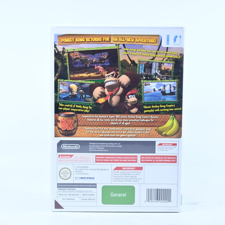 Donkey Kong Country Returns - Nintendo Wii Game + Manual - PAL - MINT DISC!