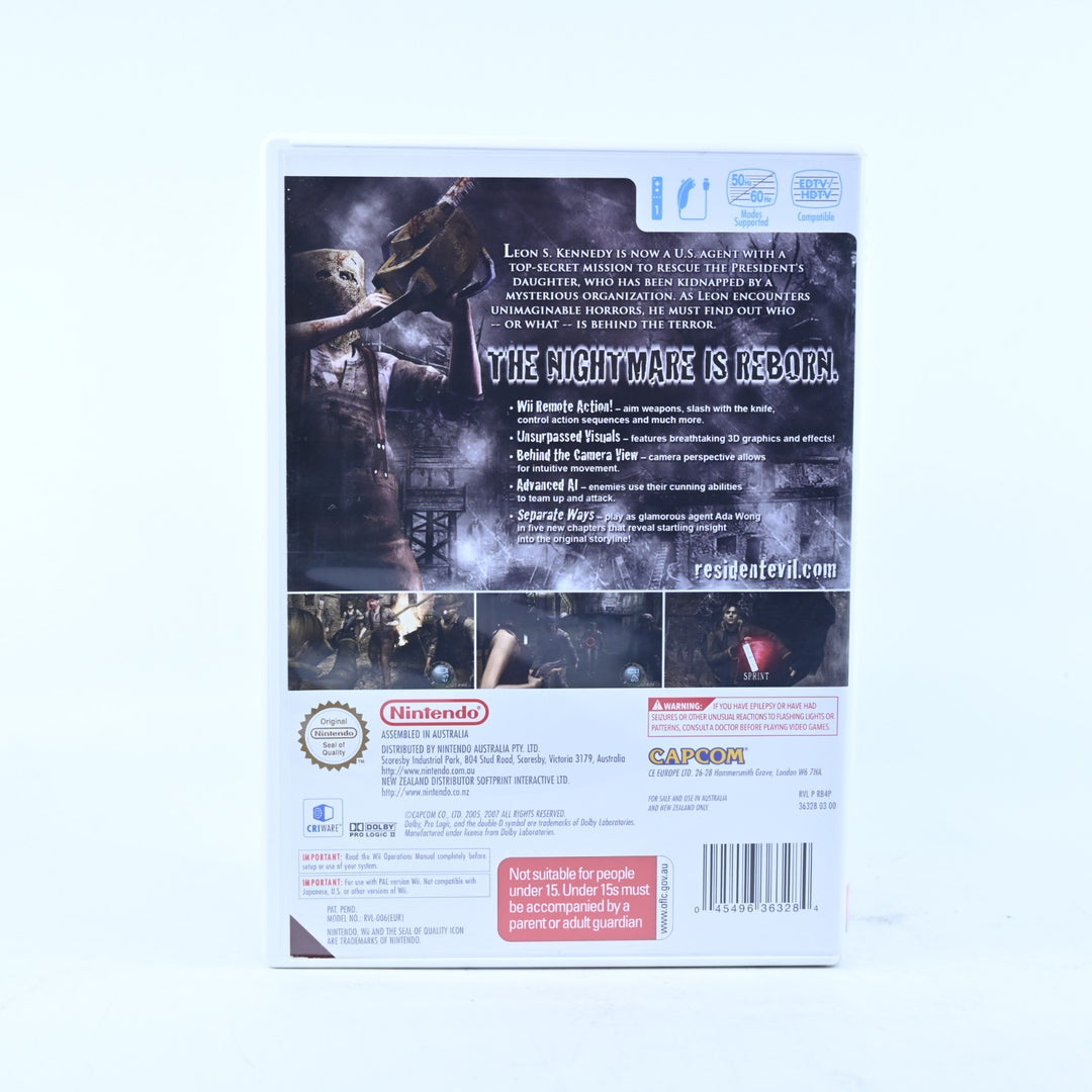 Resident Evil 4 - Nintendo Wii Game + Manual - PAL - MINT DISC!