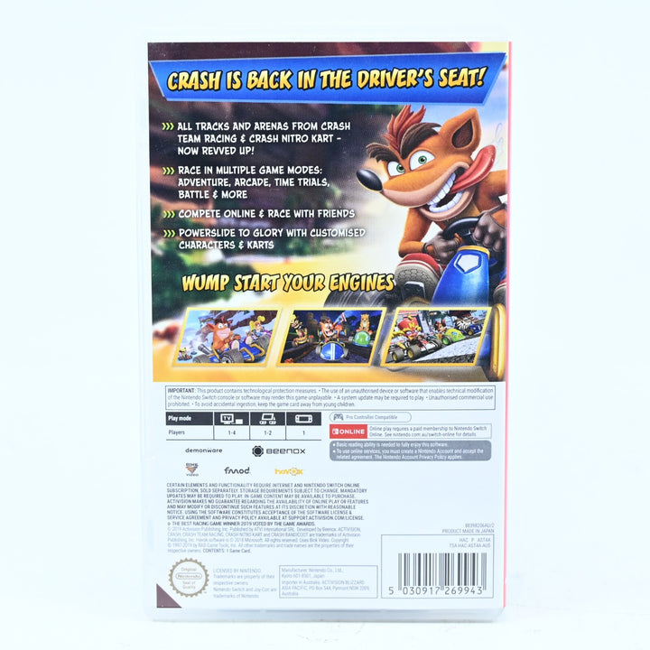 CTR Crash Team Racing: Nitro Fueled - Nintendo Switch Game - FREE POST!