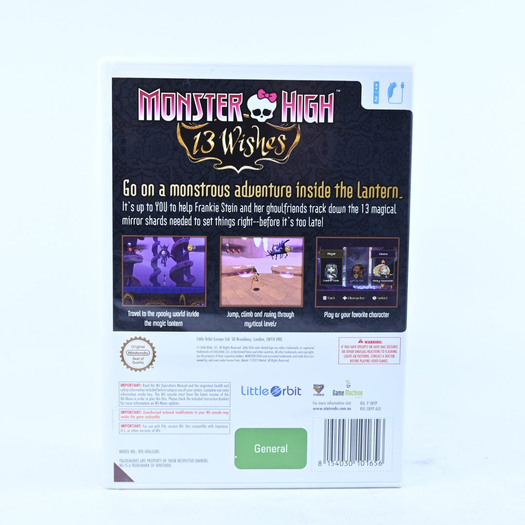 Monster High: 13 Wishes - Nintendo Wii Game + Manual - PAL - MINT DISC!