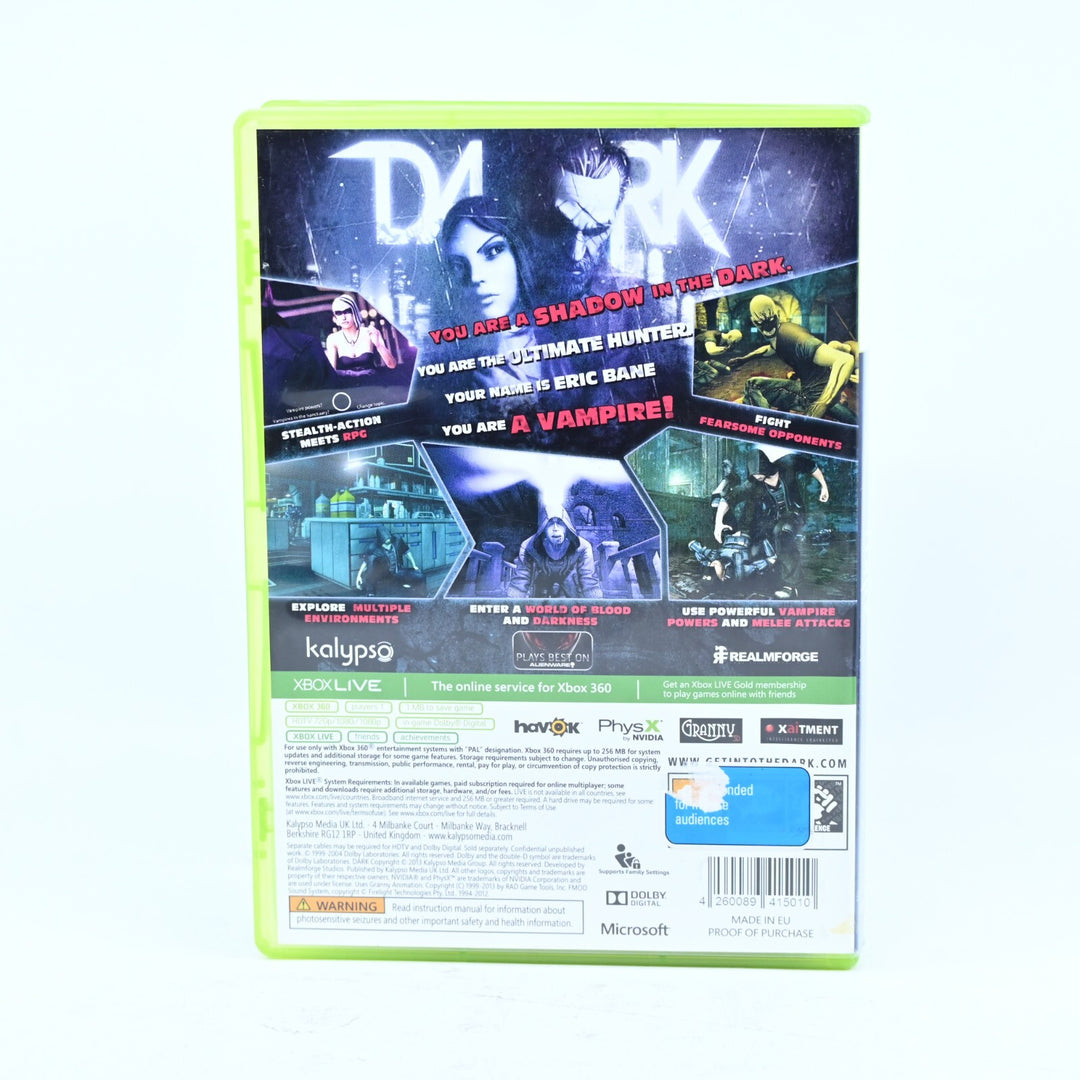 Dark - Xbox 360 Game + Manual - PAL - MINT DISC!