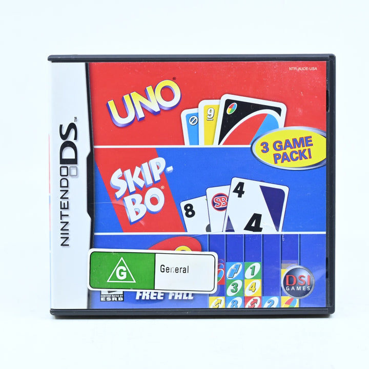 UNO & Skip-Bo & UNO Free Fall 3 Game Pack - Nintendo DS Game - PAL + Manual