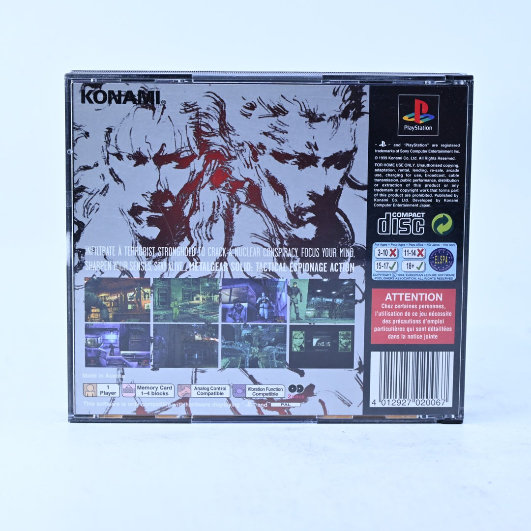 Metal Gear Solid - Sony Playstation 1 / PS1 Game + Manual - PAL - MINT DISC!