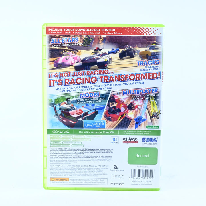 Sonic & All-Stars Racing Transformed - Xbox 360 Game + Manual - PAL - MINT DISC!