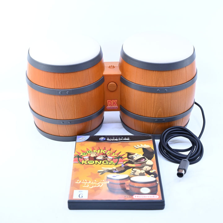 Donkey Konga - Boxed with Bongos - Nintendo Gamecube Game + Manual - PAL
