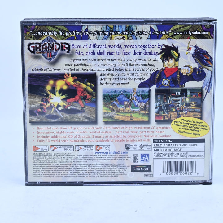 Grandia II - Sega Dreamcast Game + Manual - NTSC-U/C - MINT DISC!