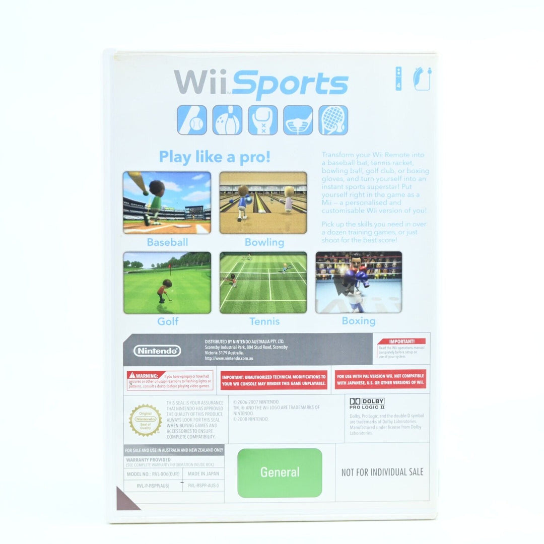 1st Print Wii Sports - Nintendo Wii Game - PAL - FREE POST!