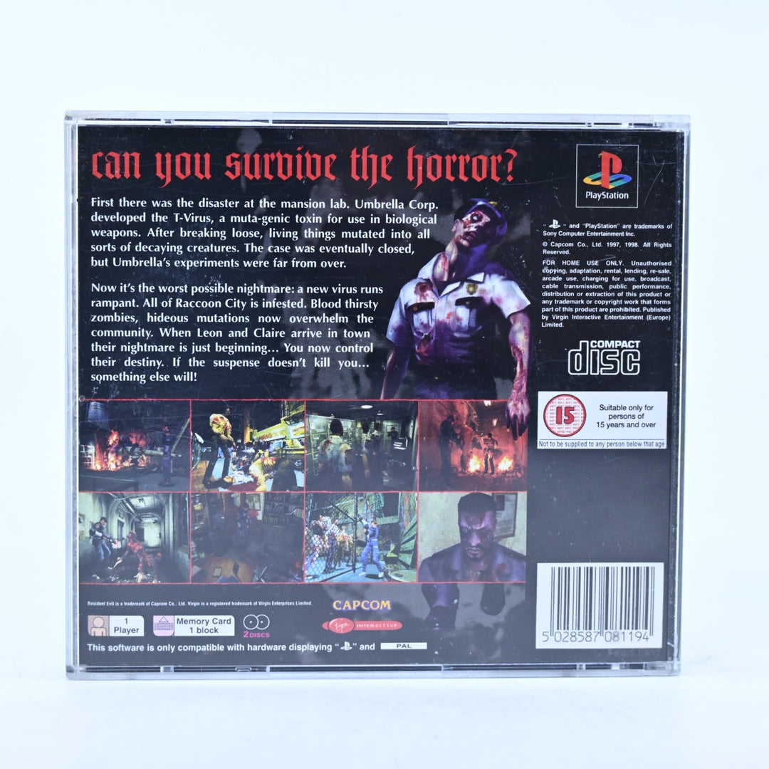 Resident Evil 2 - Sony Playstation 1 / PS1 Game + Manual - PAL - MINT DISC!