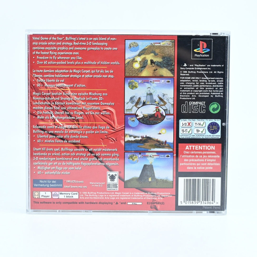 Magic Carpet - Sony Playstation 1 / PS1 Game + Manual - PAL - MINT DISC!