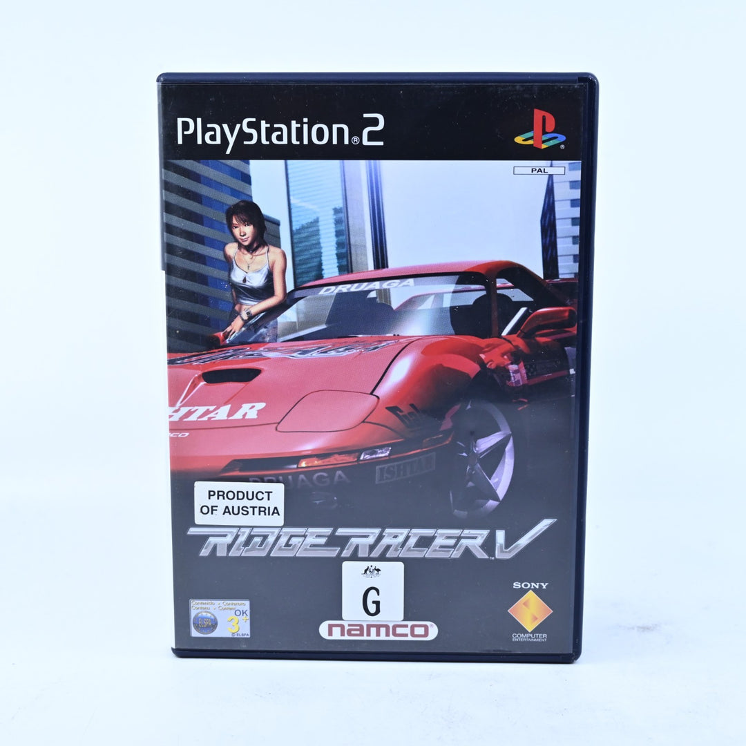 Ridge Racer V - Sony Playstation 2 / PS2 Game + Manual - PAL - MINT DISC!