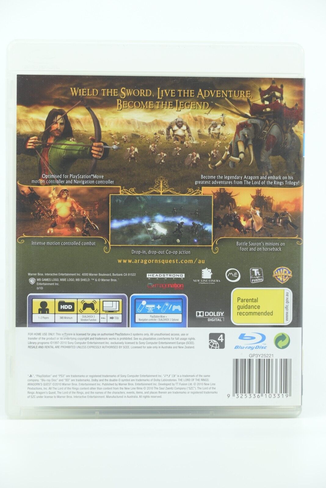The Lord of the Rings: Aragorn's Quest #3 - Sony Playstation 3 / PS3 Game
