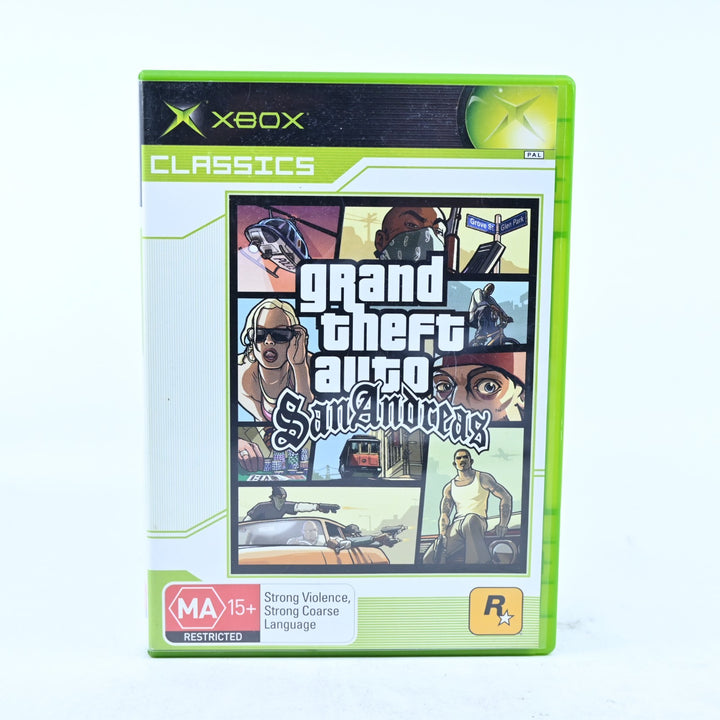 Grand Theft Auto: San Andreas - Original Xbox Game + Manual - No Map - PAL