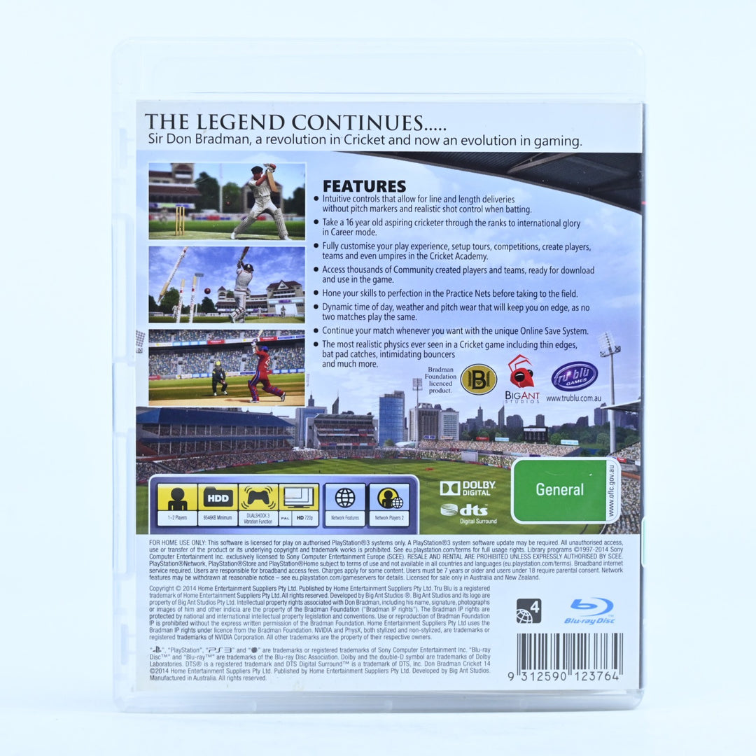 Don Bradman Cricket 14 - Sony Playstation 3 / PS3 Game - FREE POST!