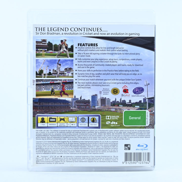 Don Bradman Cricket 14 - Sony Playstation 3 / PS3 Game - FREE POST!