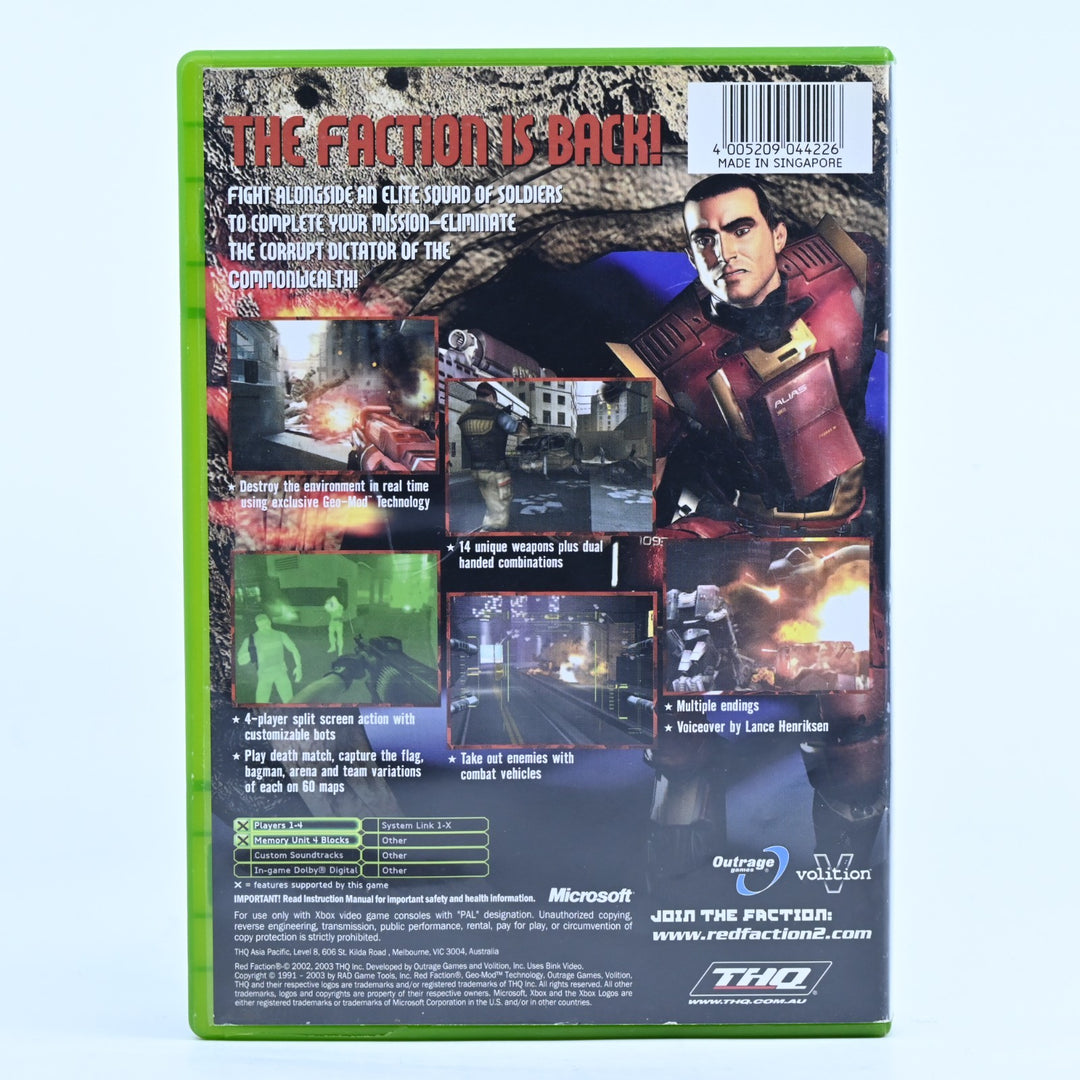 Red Faction II - Original Xbox Game + Manual - PAL - MINT DISC!