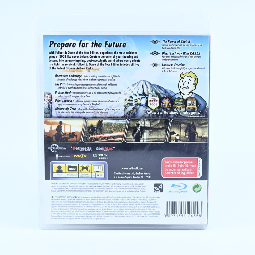 Fallout 3 - Game of the Year Edition - Sony Playstation 3 / PS3 Game - FREE POST