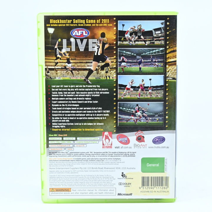 AFL Live: Game of The Year Edition - Xbox 360 Game + Manual - PAL