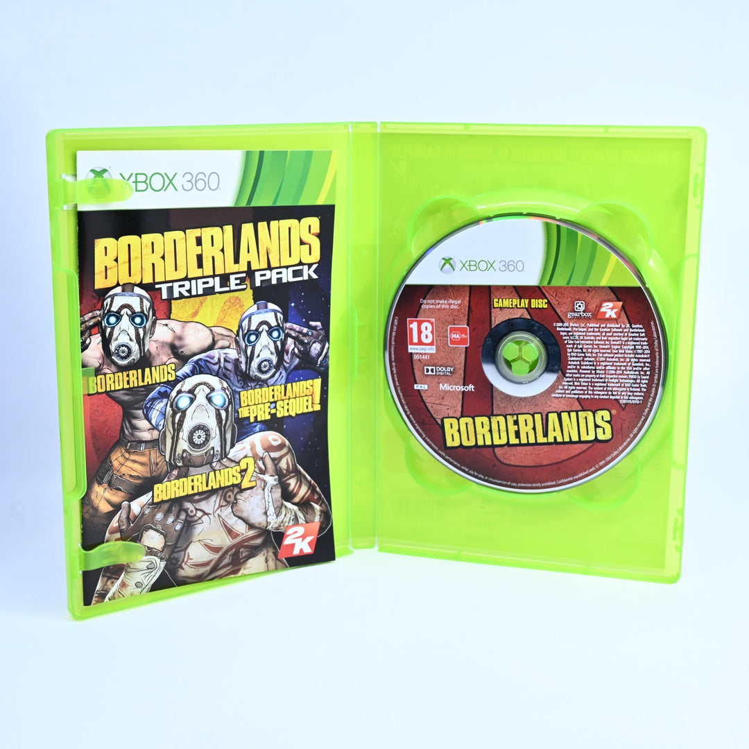 Borderlands Triple Pack - Xbox 360 Game + Manual - PAL - MINT DISC!