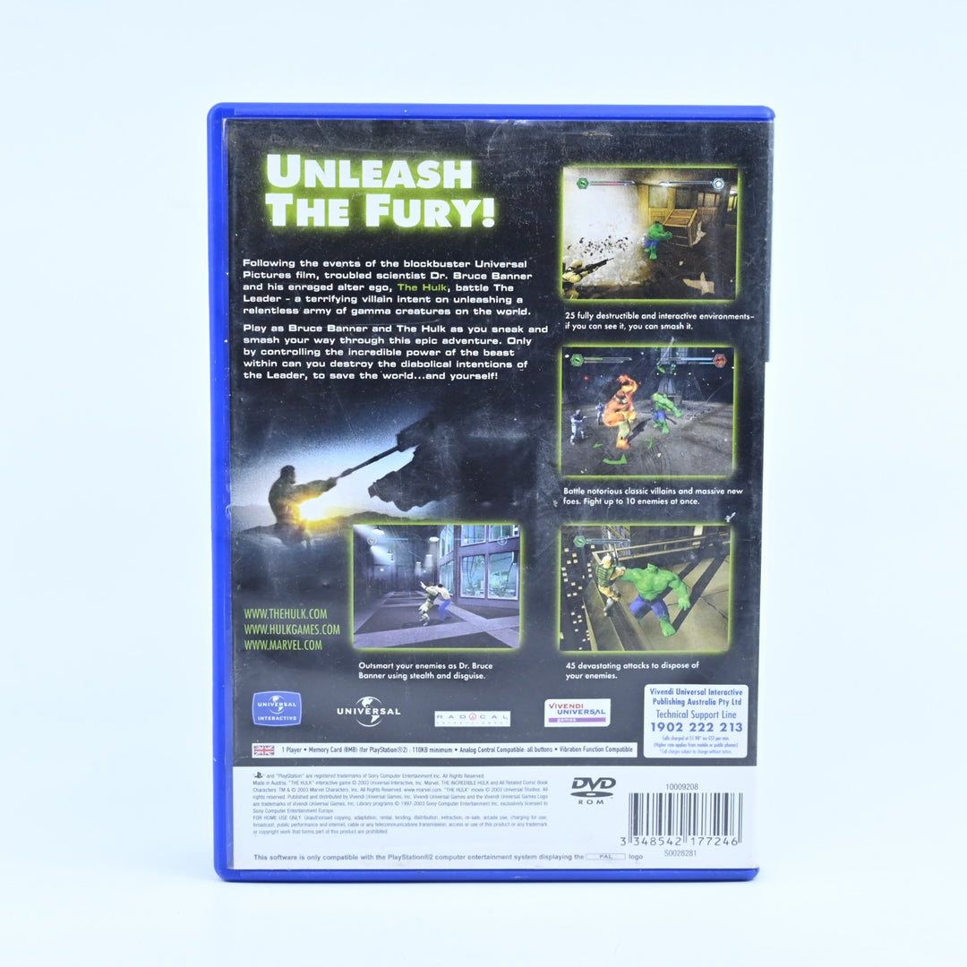 The Hulk - Sony Playstation 2 / PS2 Game + Manual - PAL - NEAR MINT DISC!