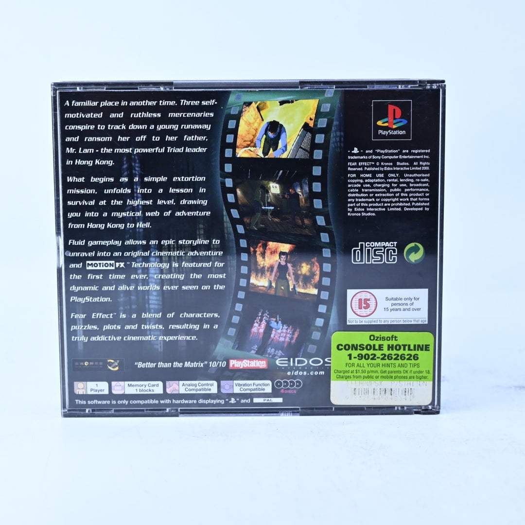 Fear Effect - Sony Playstation 1 / PS1 Game + Manual - PAL - MINT DISC!