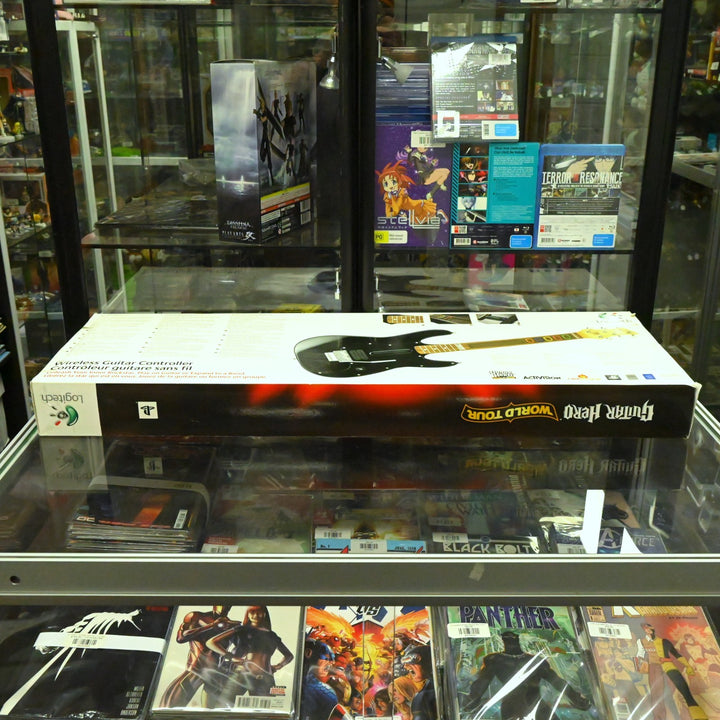 Boxed Wooden Logitech Guitar Hero World Tour Wireless Guitar - PS2/PS3 Accessory