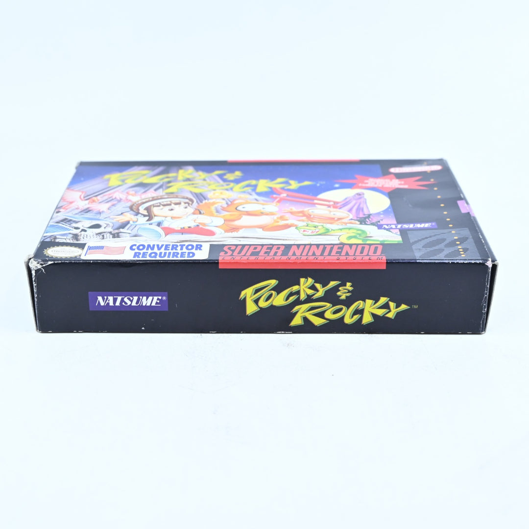 Pocky &amp; Rocky - Super Nintendo / SNES Boxed Game - PAL - FREE POST!