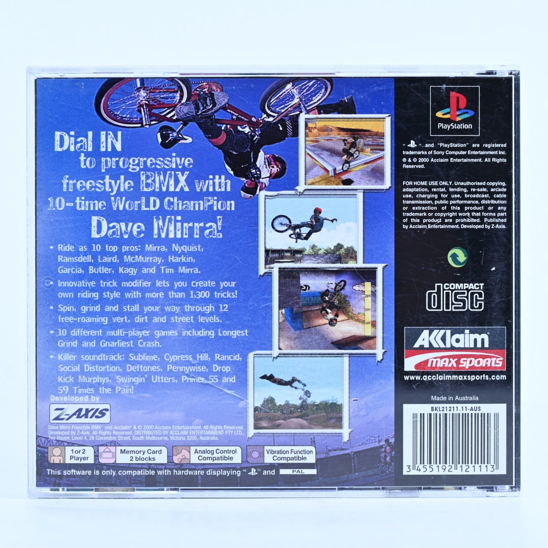 Dave Mirra Freestyle BMX - Sony Playstation 1 / PS1 Game + Manual - PAL