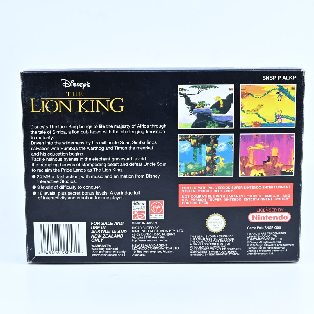 The Lion King - Super Nintendo / SNES Boxed Game - PAL - FREE POST!