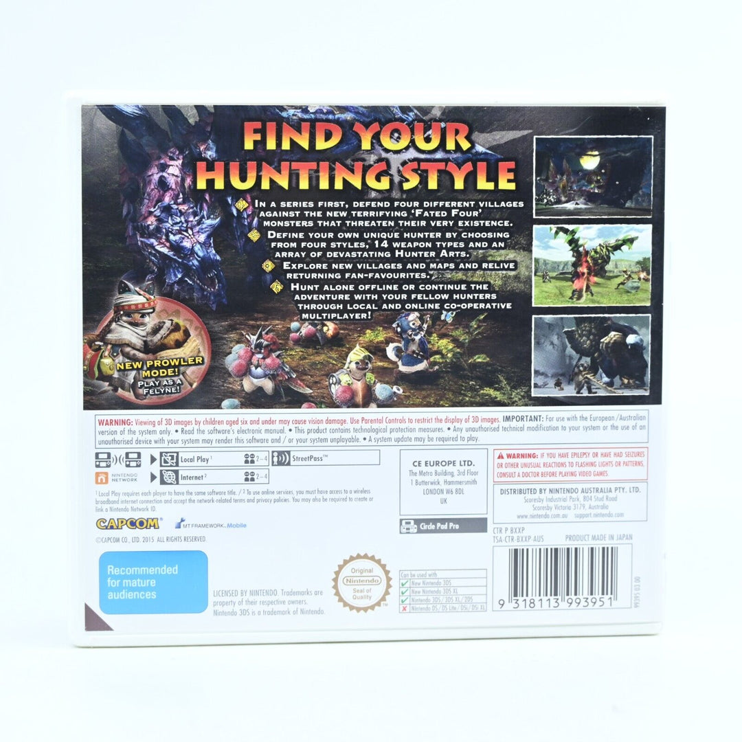 Monster Hunter 4: Ultimate - Nintendo 3DS Game - PAL - FREE POST!