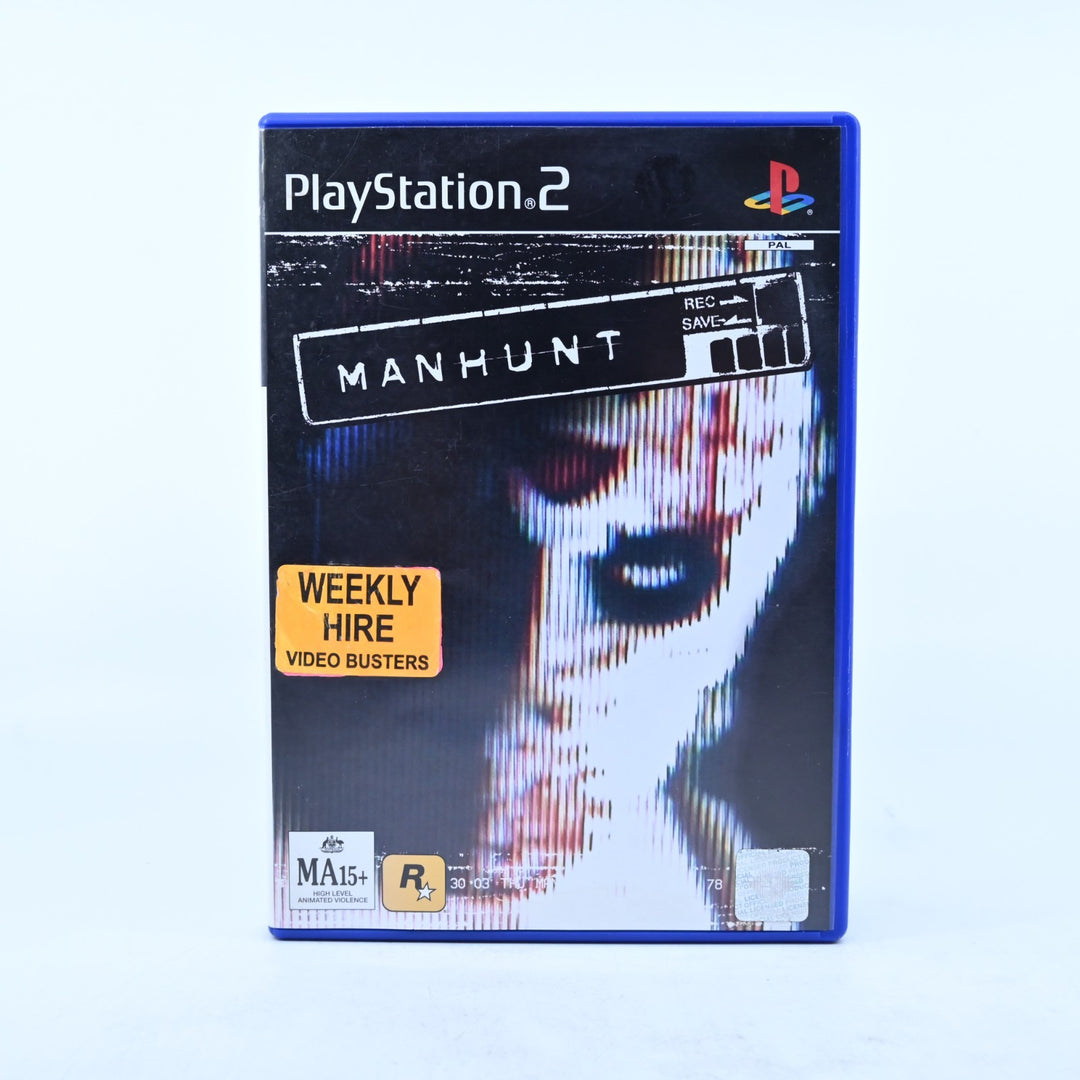 Manhunt - Sony Playstation 2 / PS2 Game + Manual - PAL - EX-RENTAL