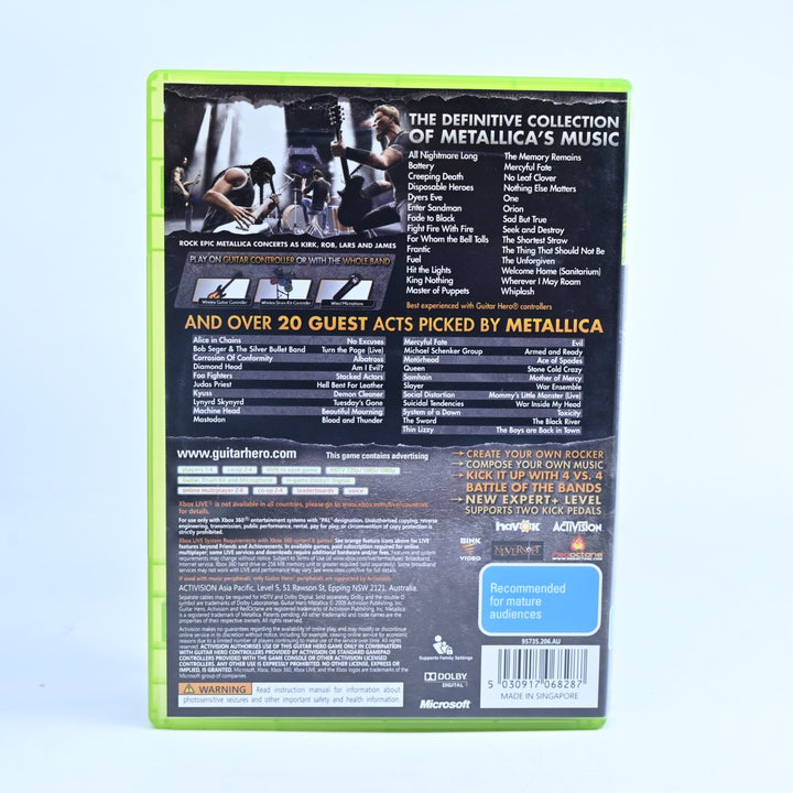 Guitar Hero: Metallica - Xbox 360 Game + Manual - PAL - MINT DISC!