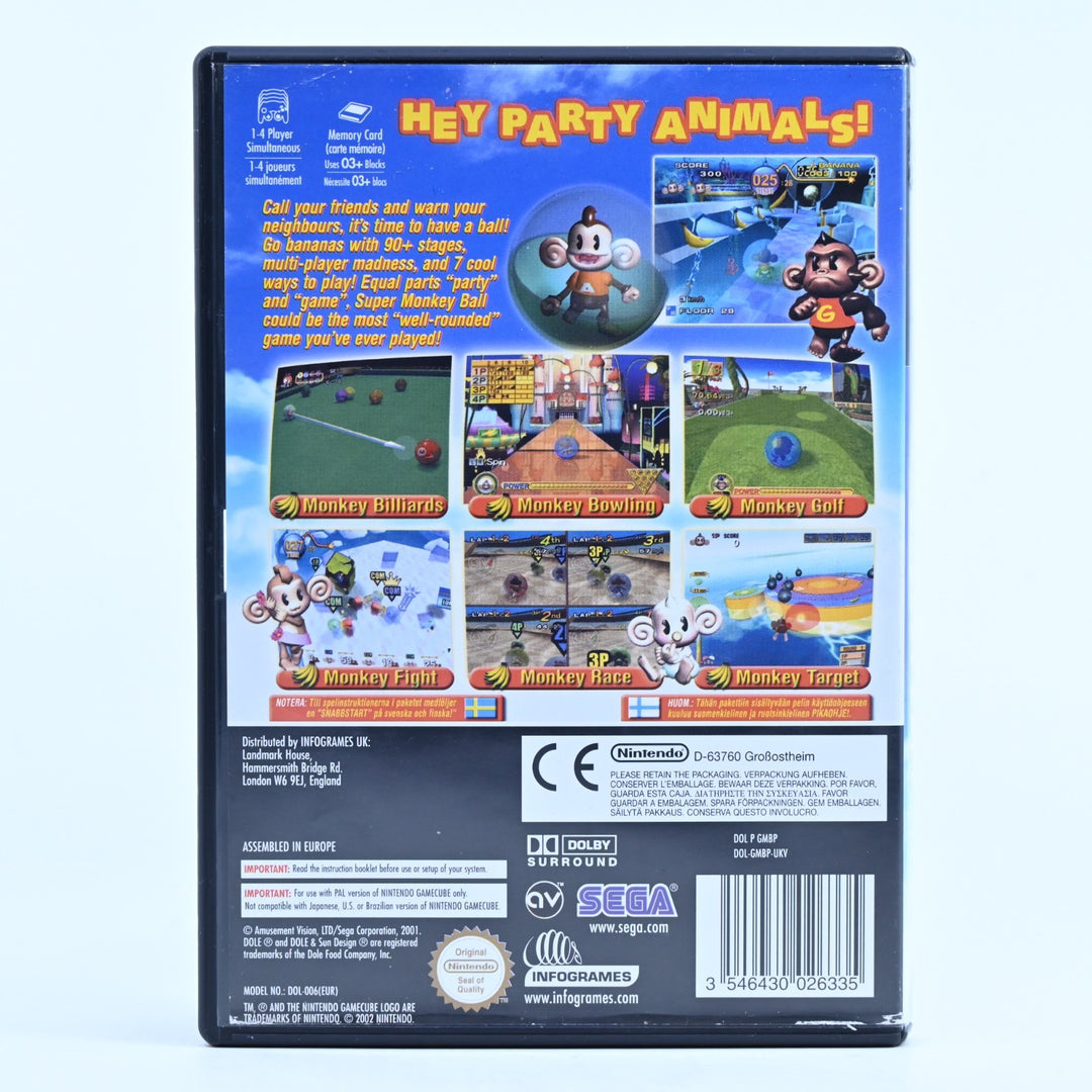Super Monkey Ball - Nintendo Gamecube Game + Manual - PAL - EX-RENTAL