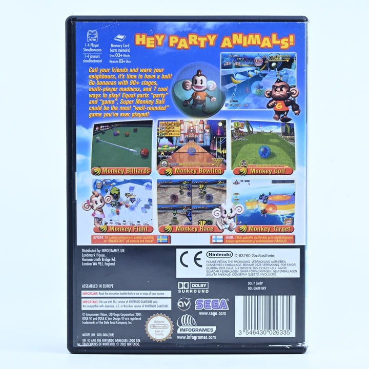 Super Monkey Ball - Nintendo Gamecube Game + Manual - PAL - EX-RENTAL