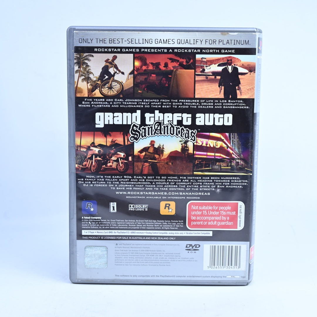 Grand Theft Auto: San Andreas - PS2 Game - No Manual / No Map - PAL - MINT DISC!