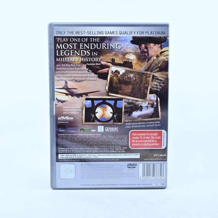 Call of Duty 2: Big Red One - Sony Playstation 2 / PS2 Game + Manual - PAL
