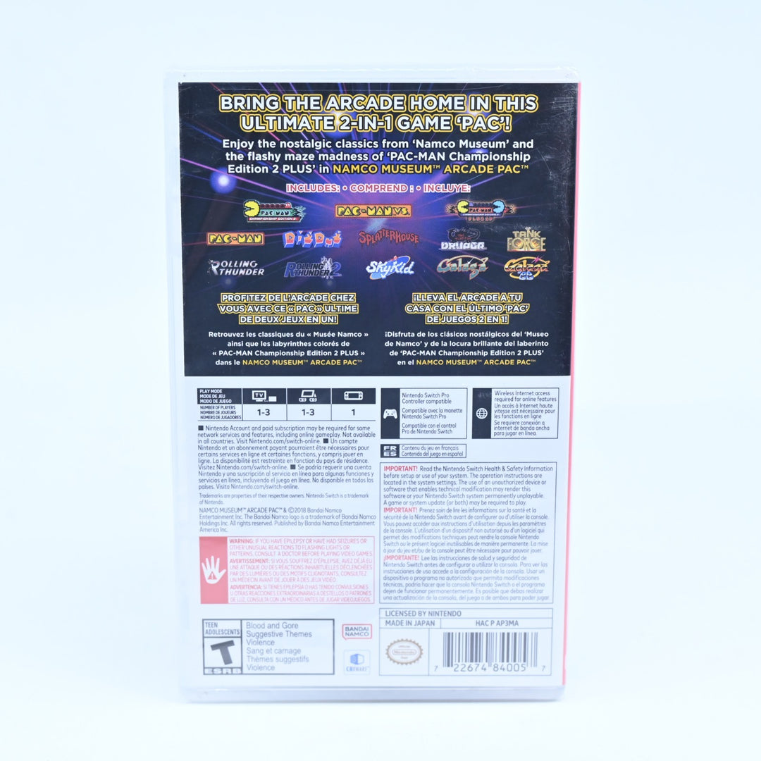 SEALED! Namco Museum Arcade Pac - Nintendo Switch Game - FREE POST!